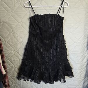 Elegant Black Spaghetti Strap Dress
